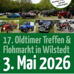Plakat und Flyer für das 17 Oldtimer Treffen in Wilstedt am 3. Mai 2026